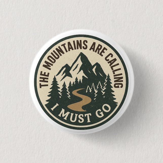 The Mountains Are Calling – Adventure Hiking Badge (Devant)