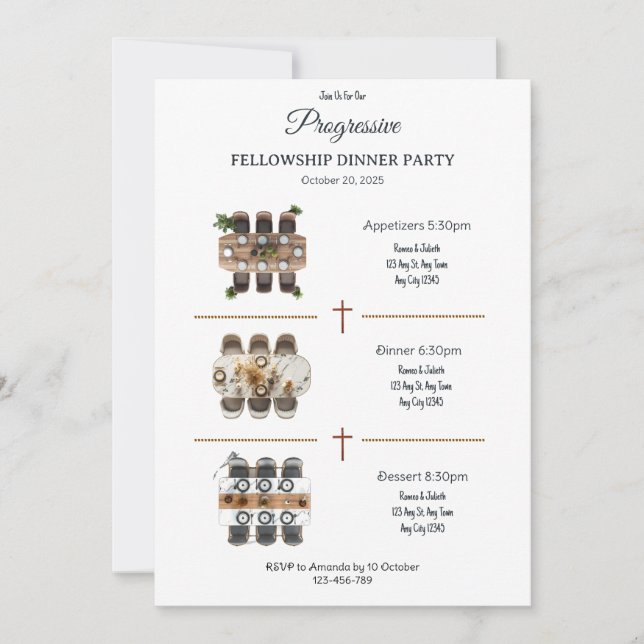 The Moving Feast Progressive Dinner Invitation (Devant)