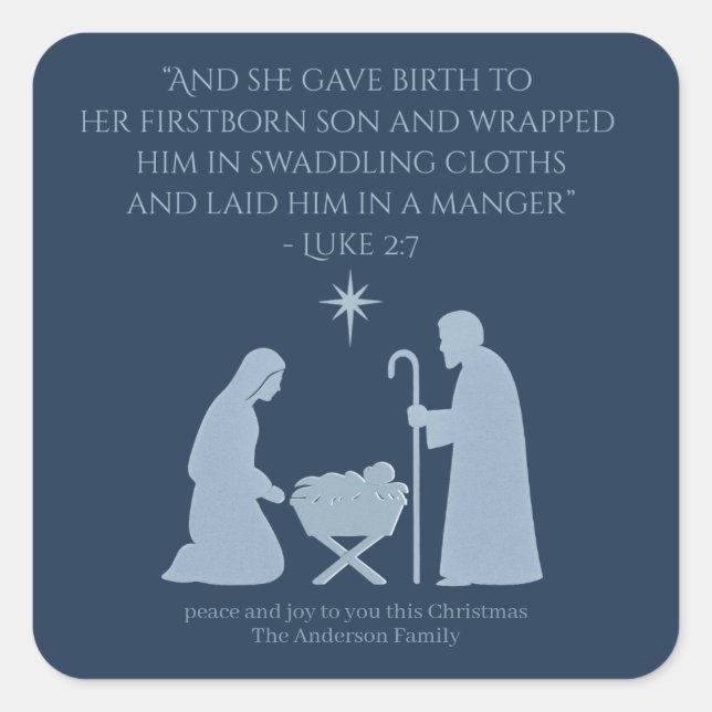 The Nativity Sticker – Birth of Jesus Manger Scene (Devant)