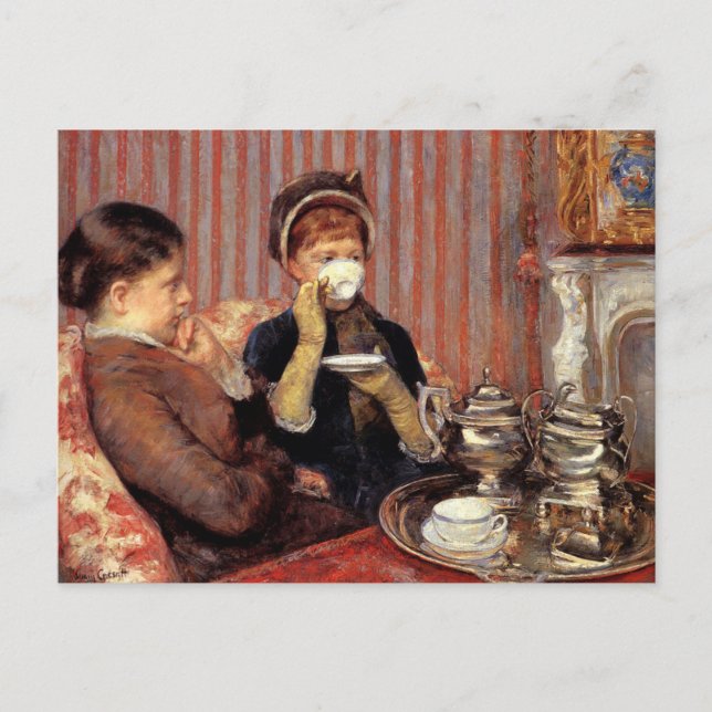 Thé par Mary Cassatt Carte postale (Devant)