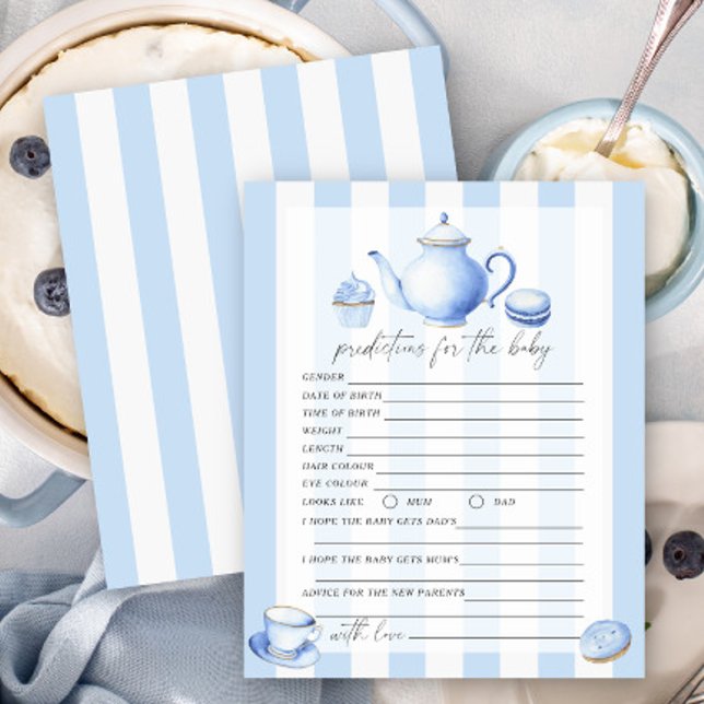Thé party bleu - Prédictions et conseils pour bébé (Créateur téléchargé)
