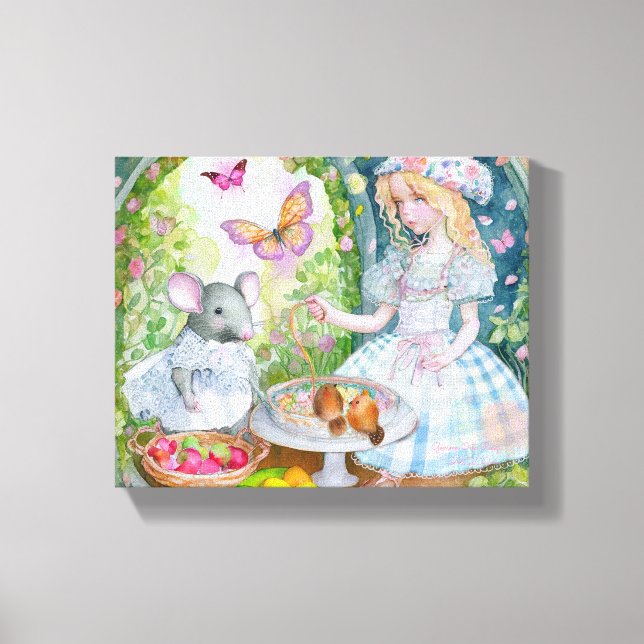 Thé Party dans le jardin Impression sur toile (Recto)