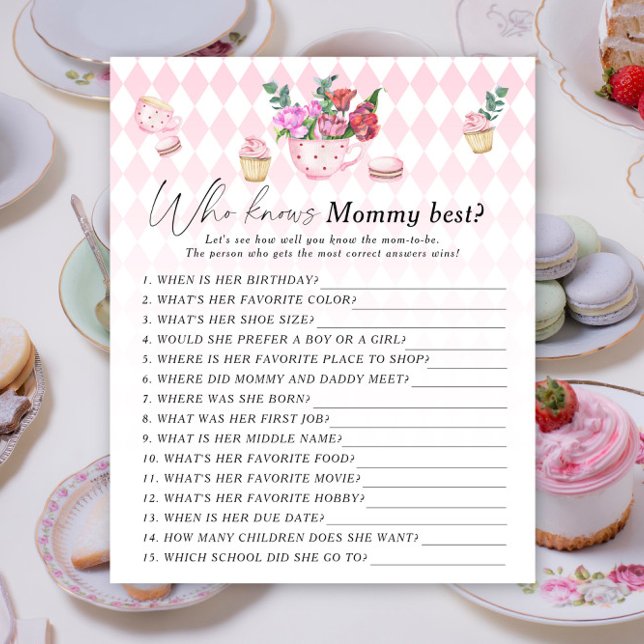 Thé party floral - Qui connaît le mieux maman (Créateur téléchargé)