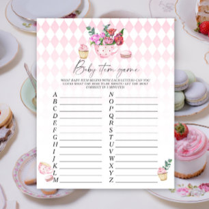 Thé party - Jeu pour bébé. Jeu de Baby Shower