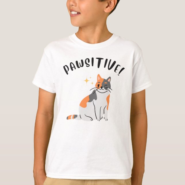 The PAWSITIVE Cat - Kid's T-Shirt (Devant)