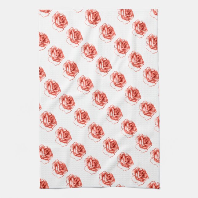 thé pêche serviette de cuisine rose (Vertical)