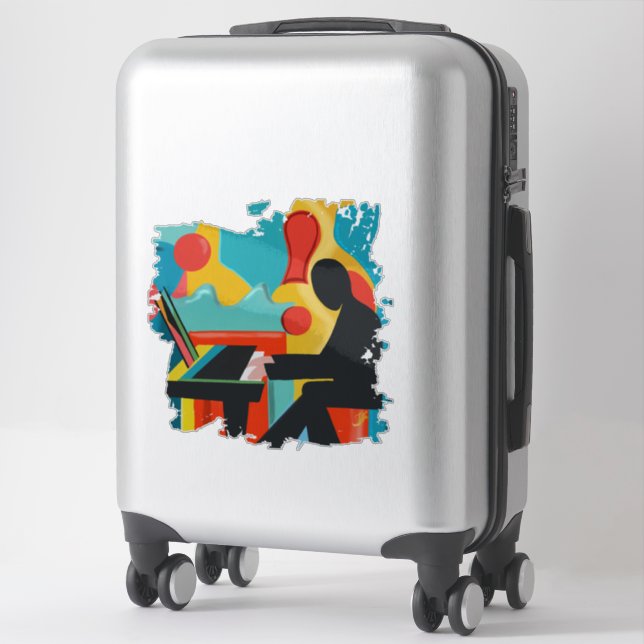 The Pianist - Original Oil Painting Sticker (Sur valise)