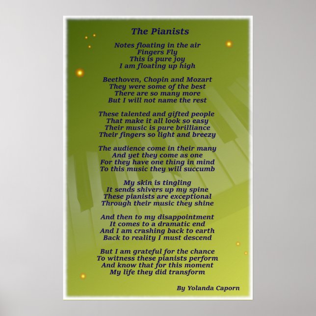 The Pianists Poster (Devant)
