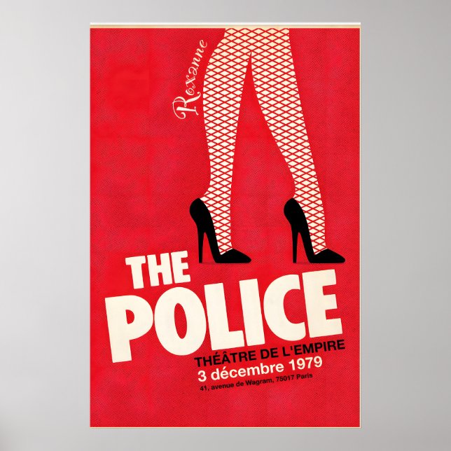 The Police Live à Paris Affiche Roxanne (Devant)