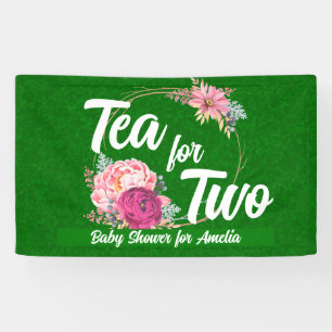 Thé pour deux Baby showers Bannière fond