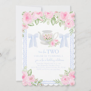 Thé pour deux Grandmillennial Birthday Invitation