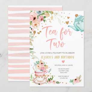 Thé pour deux invitations anniversaire Floral Tea 