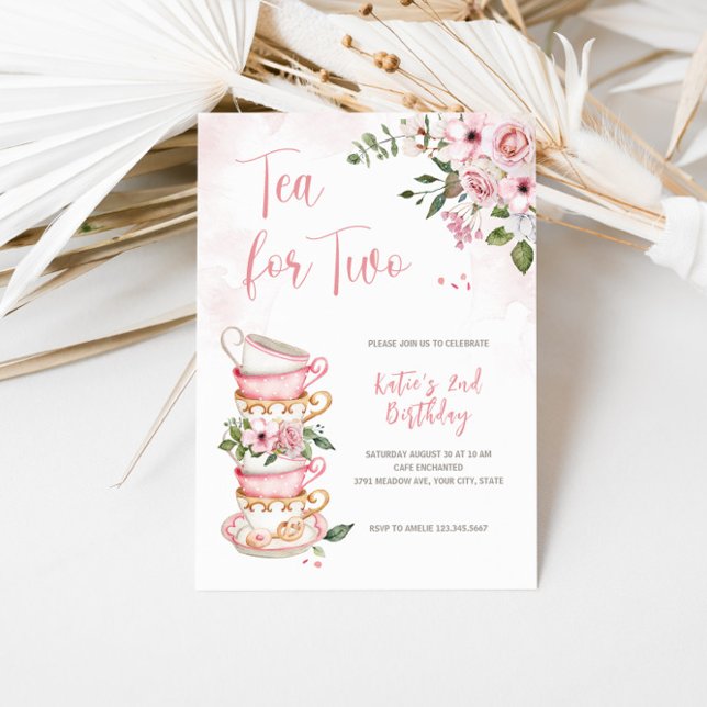 Thé Pour Deux Teups Thème Anniversaire Invitation (Créateur téléchargé)