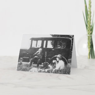 Thé Pour Deux Vieux Image Noir & Blanc - Carte De