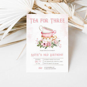 Thé Pour Trois Teups Thème Anniversaire Invitation