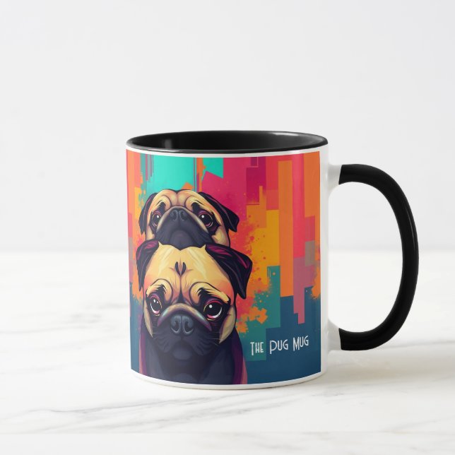 "The Pug Mug" - Tan Pug Dog Coffee Mug (Droite)