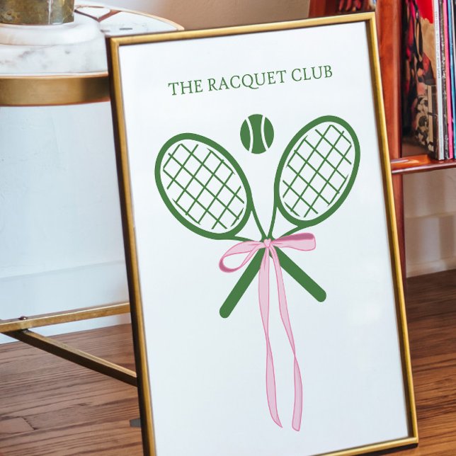 The Racquet Club Tennis Preppy Tennis Poster (Créateur téléchargé)