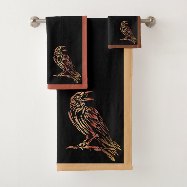 The Raven Bath Towel Set (En situation)