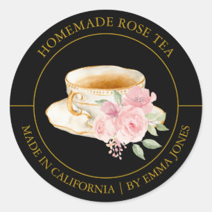 Thé rose étiquette moderne