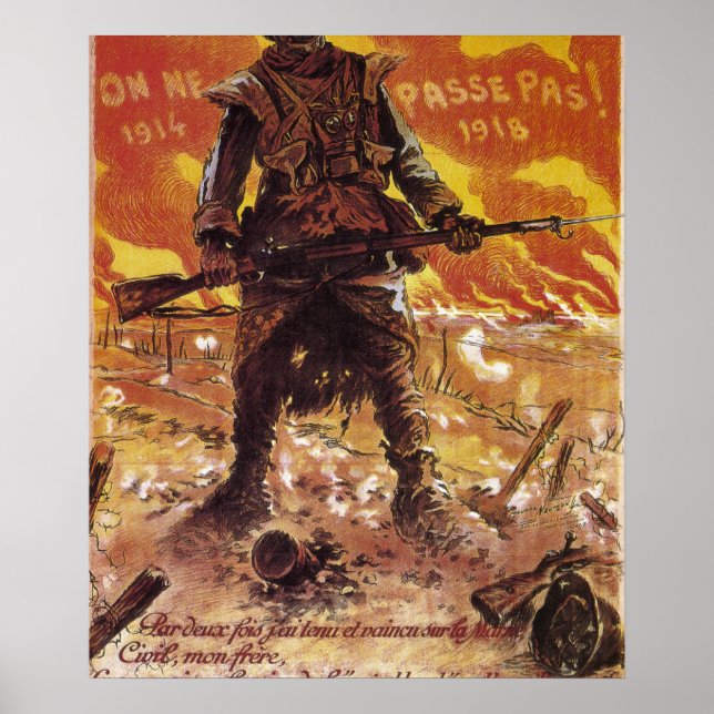 The shall not pass! (1918)_Propaganda poster (Devant)