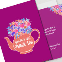 Thé sucré illustré Carte Saint-Valentin