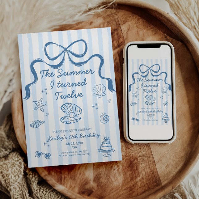 The Summer I turned 12 Birthday Invitation (Créateur téléchargé)
