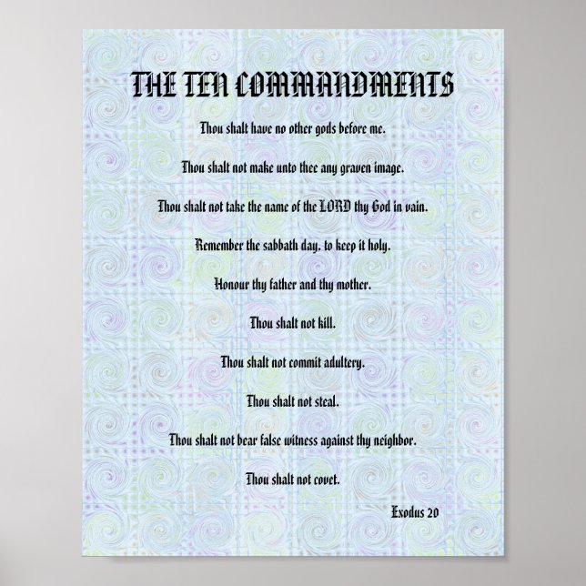 The Ten Commandments - Aqua Twists Poster (Devant)