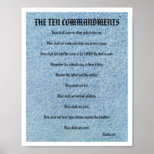 The Ten Commandments - Blue Denim Poster
