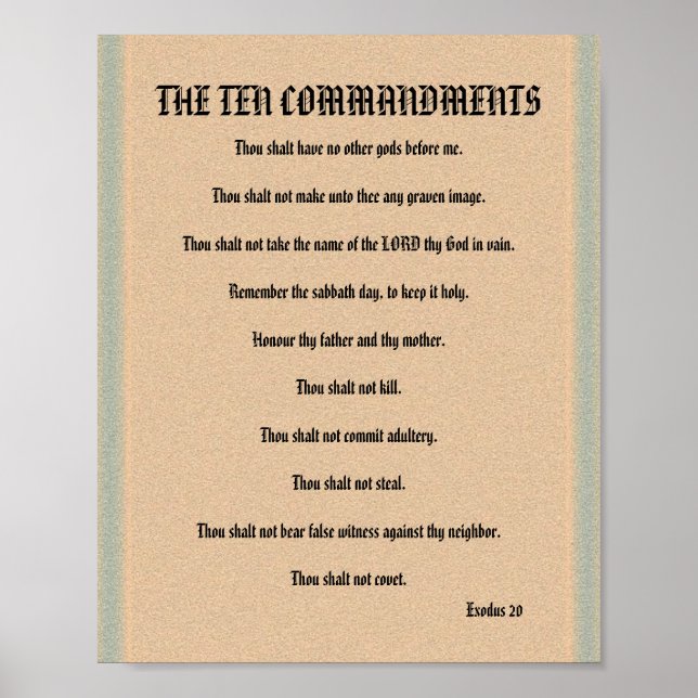 The Ten Commandments - Stone Column Poster (Devant)