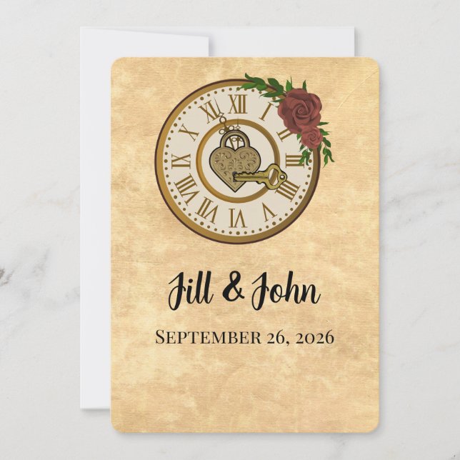 The Timeless Nocturne: Clockwork Heart Invitation (Devant)