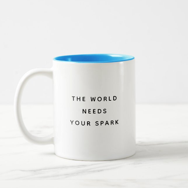 The World Needs Typography Modern Two-Tone Mug (Gauche)