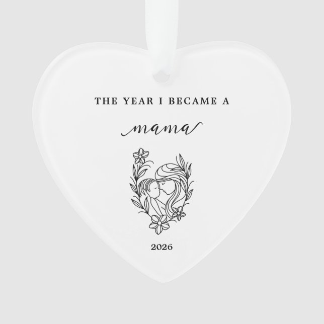 The Year I Became A Mama Gift Acrylic Ornament (devant)