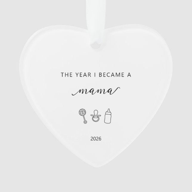 The Year I Became A Mama Gift Acrylic Ornament (devant)