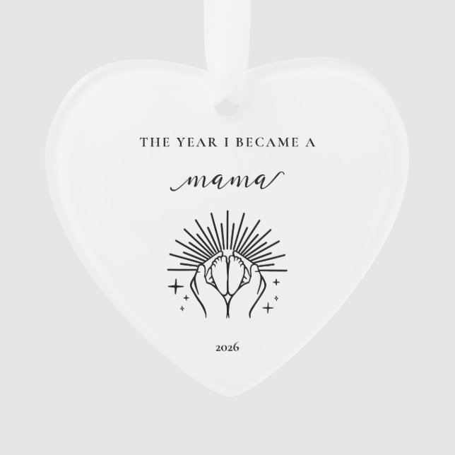 The Year I Became A Mama Gift Acrylic Ornament (devant)