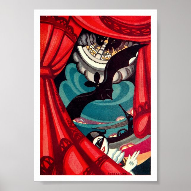 Théâtre Art déco vintage de chaume (Devant)