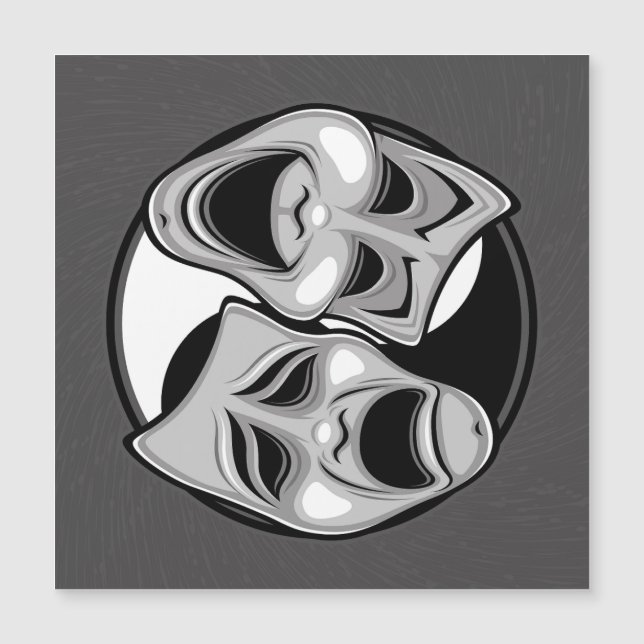 Théâtre comique et tragique Masques Yin Yang Desig (Devant)