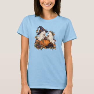 Théâtre de fantômes mignons Halloween T-shirt bleu
