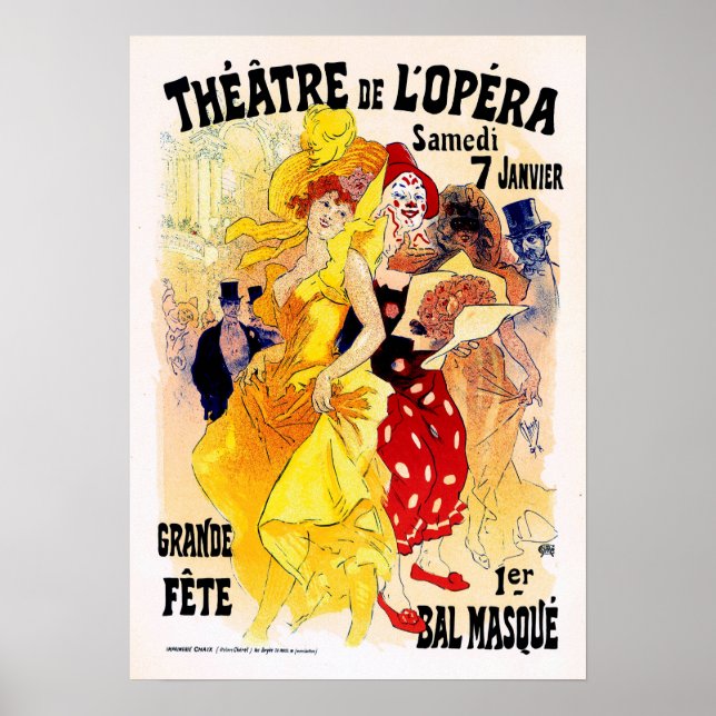 THÉÂTRE DE L'OPERA Jules Cheret Art Poster vintage (Devant)