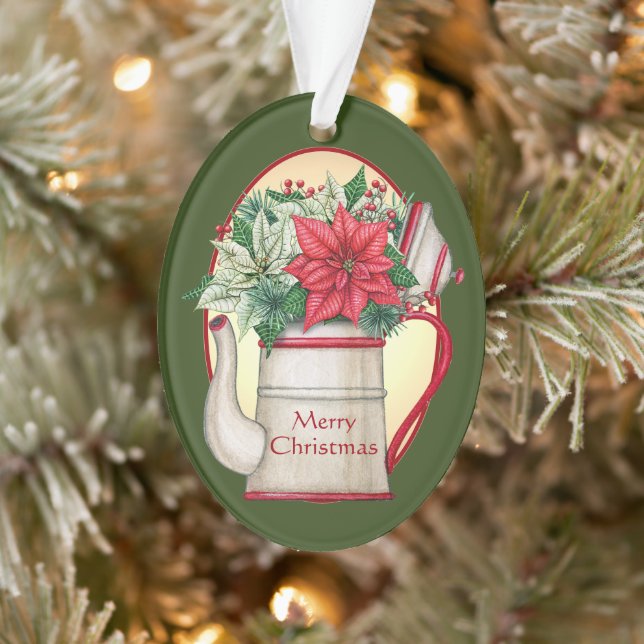 Théière à l'ancienne avec Noël poinsettias  (Arbre)