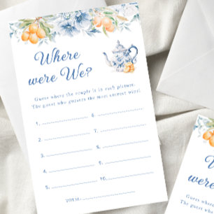 Théière Bleue Où Étions-Nous Jeu de Baby Shower de