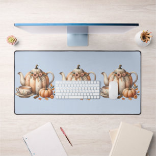 Théière Citrouille avec Illustration Florale d'Aut
