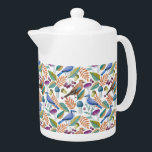 Théière en porcelaine avec conception d'oiseaux et<br><div class="desc">Théière en porcelaine au design boisé très naturel avec oiseaux,  feuilles et champignons. Disponible en tant que collection. Je ferais un beau cadeau.</div>