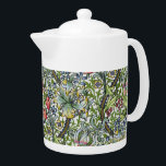 Théière florale de motif de chintz de lis de<br><div class="desc">Ajoutez un contact de charme anglais de cottage de pays à votre dessus de cuisine et de table avec des ces belle théière de motif de chintz de lis de William Morris ou pot d'or de café. Le lis d'or est immédiatement élégant et en vous élevant sentez comme si vous...</div>