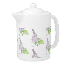 Théière florale lilas de croquis
