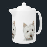 Théière mignonne de chien de terrier blanc de<br><div class="desc">beau cadeau pour des amants de Westie</div>