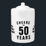 Théière personnalisée pour la fête du 50e annivers<br><div class="desc">Théière personnalisée pour la fête du 50e anniversaire. Personnalisez avec votre nom ou votre devis.</div>