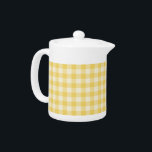 Théière Plaid En vichy Jaune<br><div class="desc">Jaune et blanc en vichy plaid. Si vous souhaitez cette couleur différente, cliquez sur le bouton "Personnaliser" ci-dessus et changez la couleur jaune en n'importe quelle couleur. Vous pouvez trouver d'autres pièces de coordination dans la collection disponible dans notre boutique!</div>