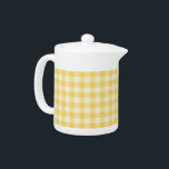 Théière Plaid En vichy Jaune<br><div class="desc">Jaune et blanc en vichy plaid. Si vous souhaitez cette couleur différente,  cliquez sur le bouton "Personnaliser" ci-dessus et changez la couleur jaune en n'importe quelle couleur. Vous pouvez trouver d'autres pièces de coordination dans la collection disponible dans notre boutique!</div>