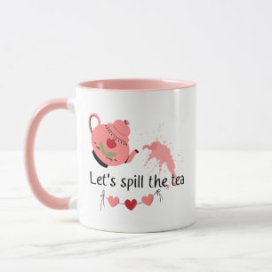 Théière rose drôle Mug de café drôle de fille canc