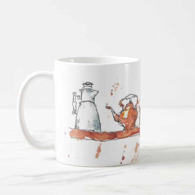 Théières sur une tasse (Gauche)